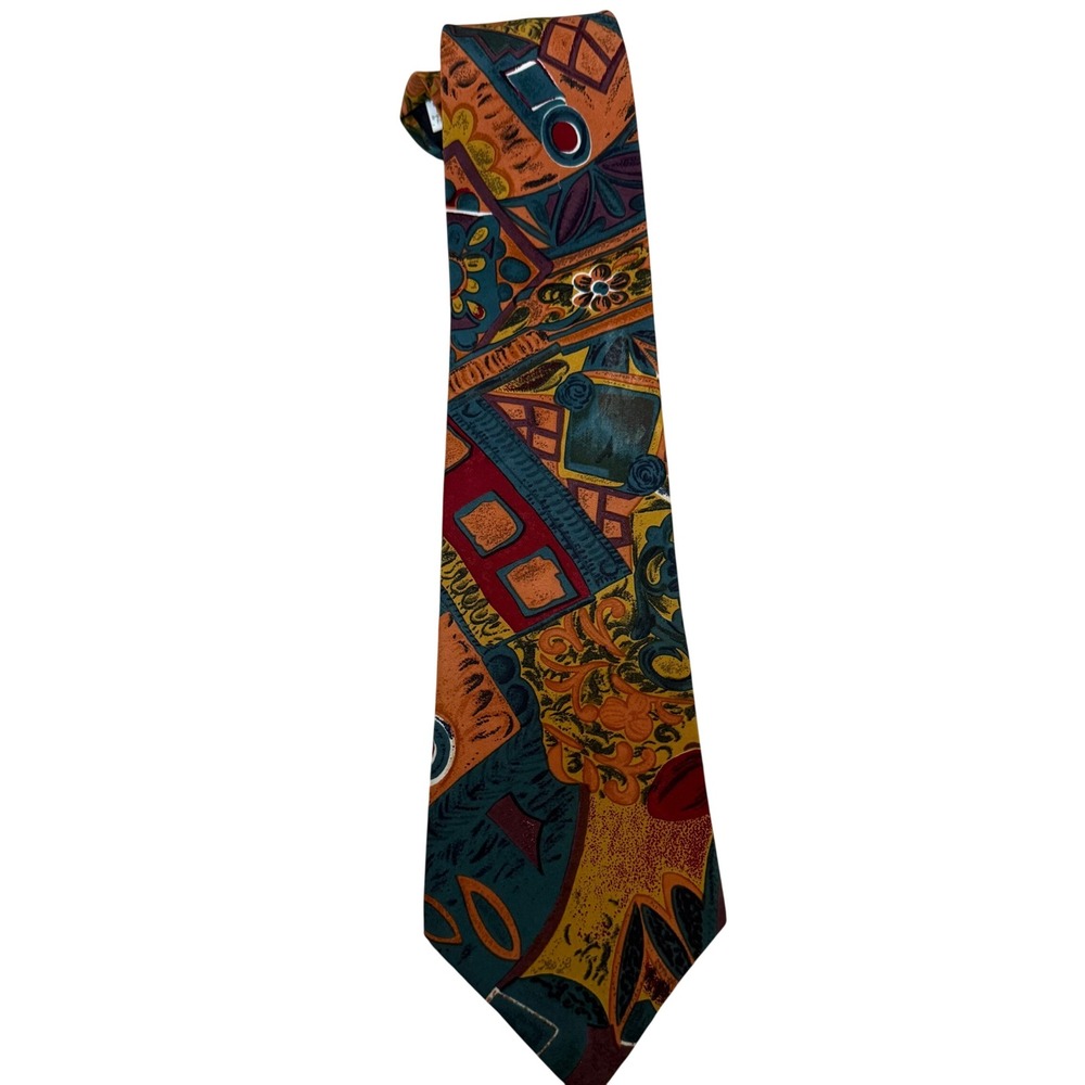Oscar de la Renta Studio Men's‎ Geometric Abstract Pattern Silk Blend Necktie